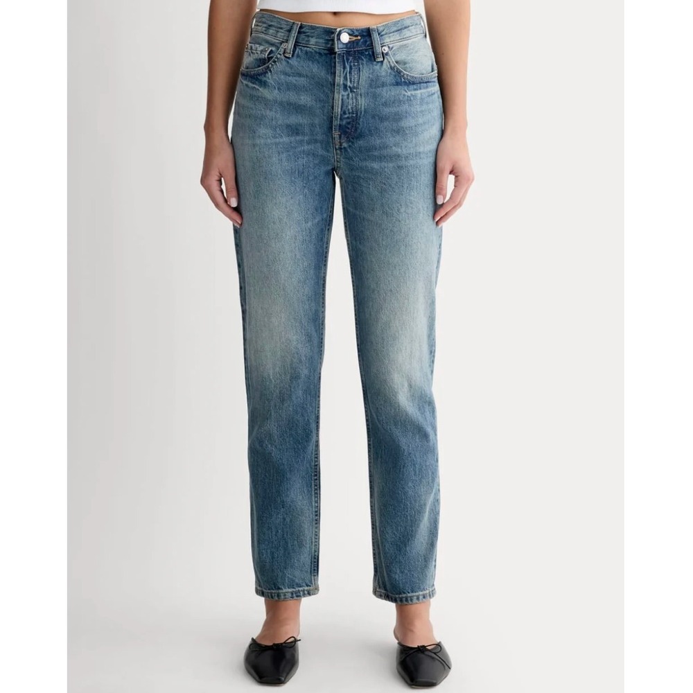 Everlane Curvy 90s Cheeky Straight Jean Blue Organic Cotton 29 Regular High Rise